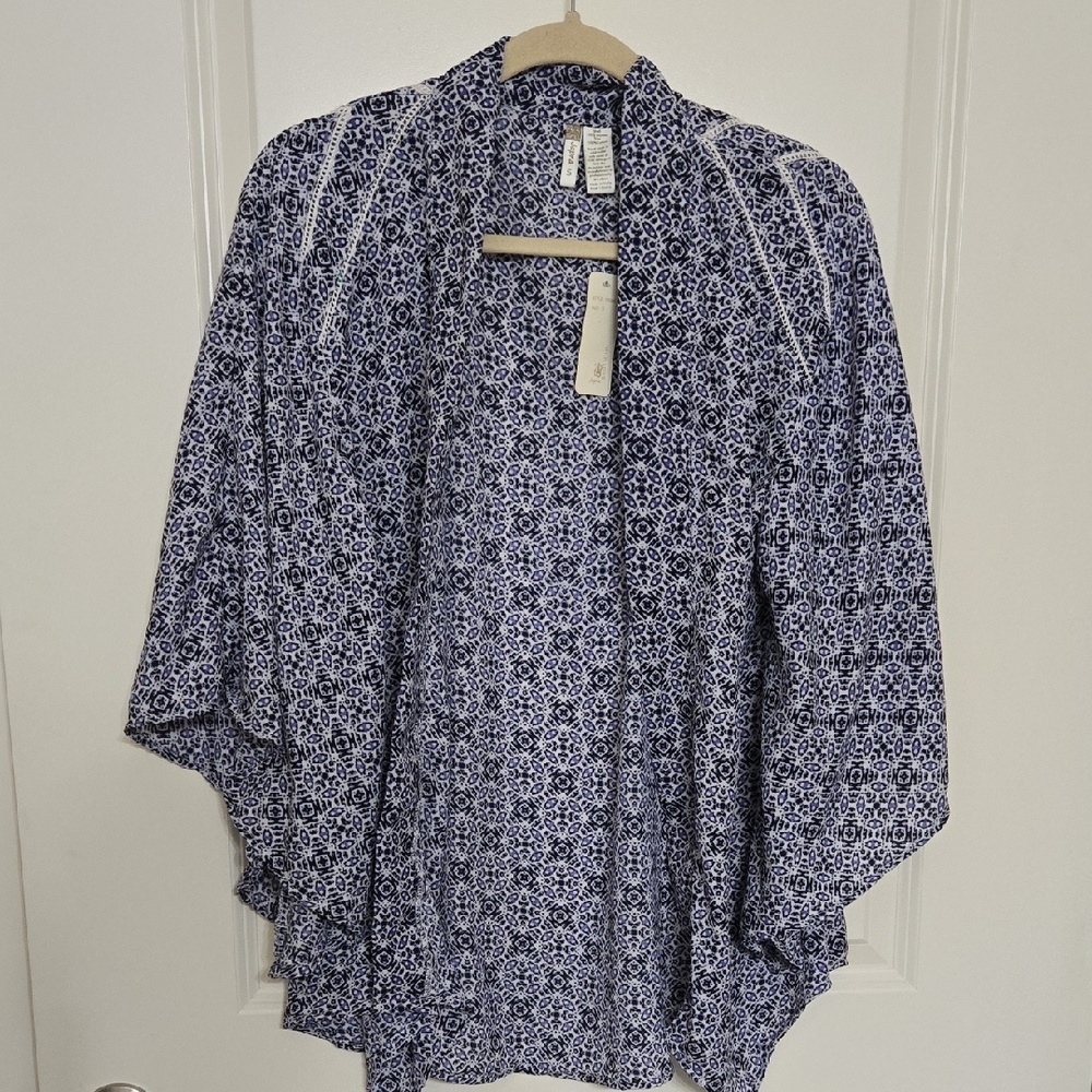 Japna Blue Geometric Kimono